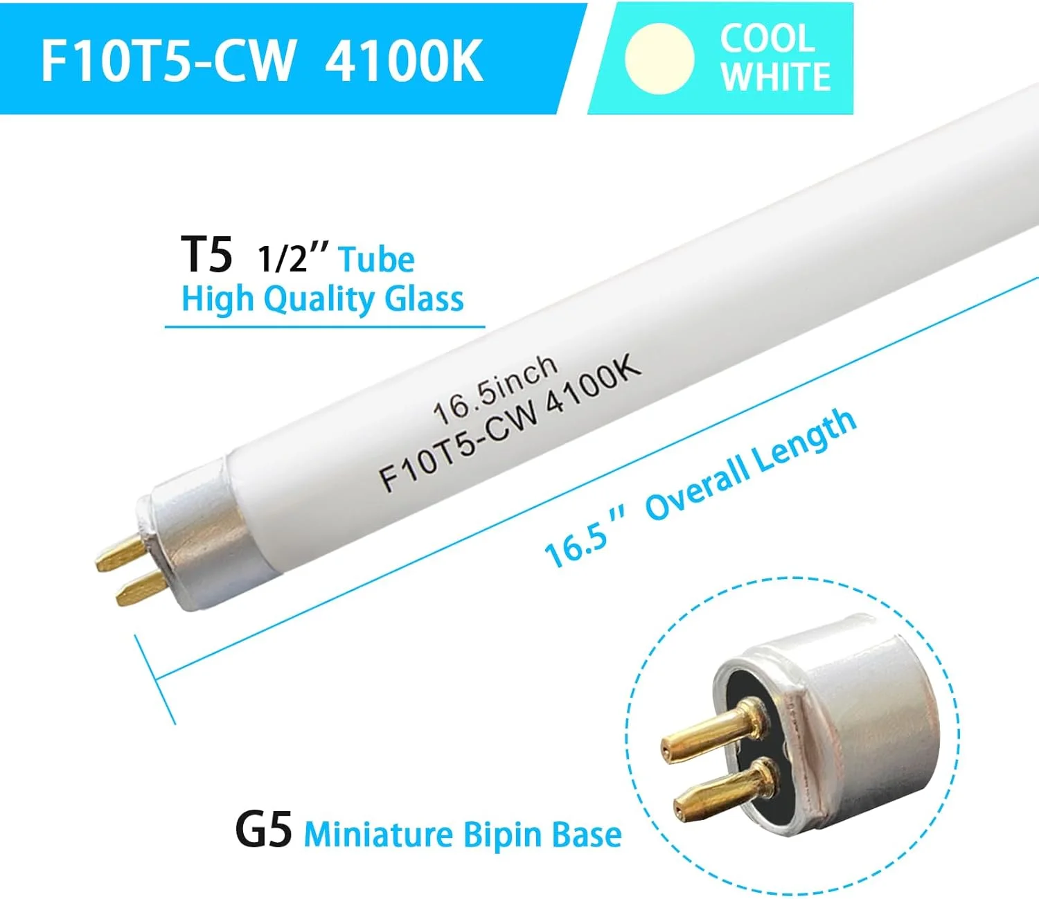 لامپ فلورسنت خطی F10T5-CW 16 اینچی 4100K، لامپ های T5 10 واتی سفید سرد جایگزین برای Jasco، Philips، پایه دوتایی مینیاتوری G5 (بسته 3 عددی) لامپ فلورسنت خطی F10T5-CW 16 اینچی 4100K، لامپ های T5 10 واتی سفید سرد جایگزین برای Jasco، Philips، پایه دوتایی مینیاتوری G5 (بسته 3 عددی)