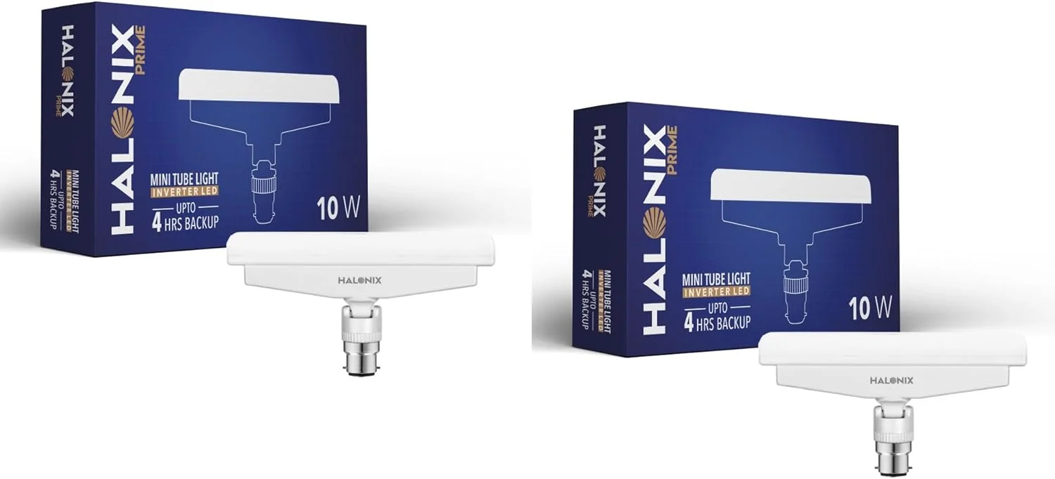 مهتابی/چراغ LED اضطراری 10 وات Halonix، طول 60 سانتی متر | نور سفید یخی (6500K) | کم مصرف | 4 ساعت ذخیره باتری | باتری لیتیوم یونی | بسته 2 عددی