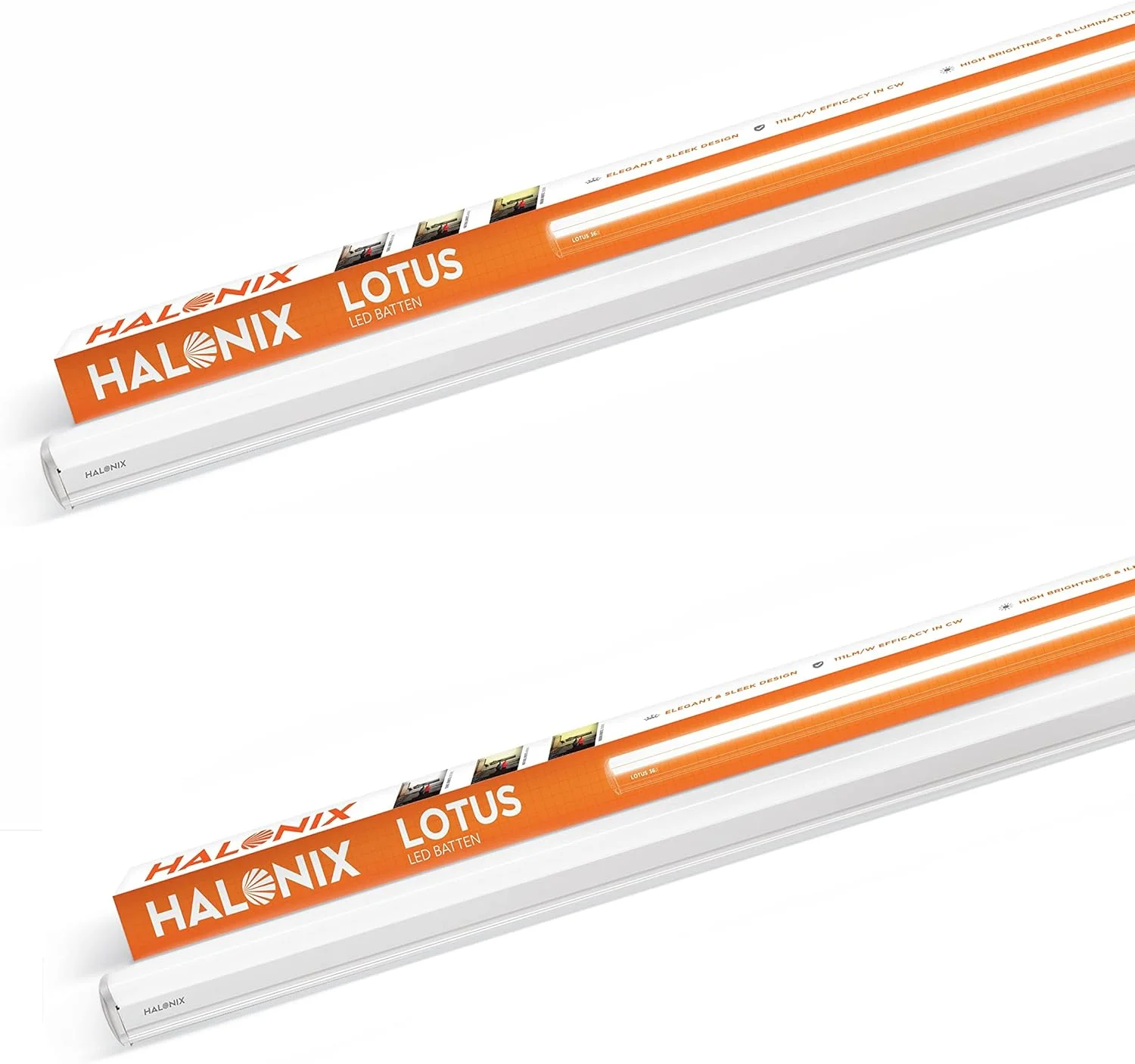 چراغ LED خطی مربعی Halonix Flare، 36 وات (بسته 2 عددی، سفید یخی، مربعی)