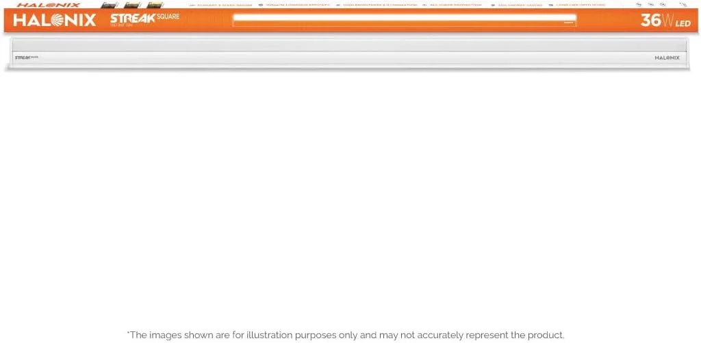 چراغ مهتابی ال ای دی 36 وات هالونیکس | چراغ خطی ال ای دی مربعی 4 فوتی مناسب اتاق نشیمن و اتاق خواب | نور سفید یخی، بسته 10 عددی