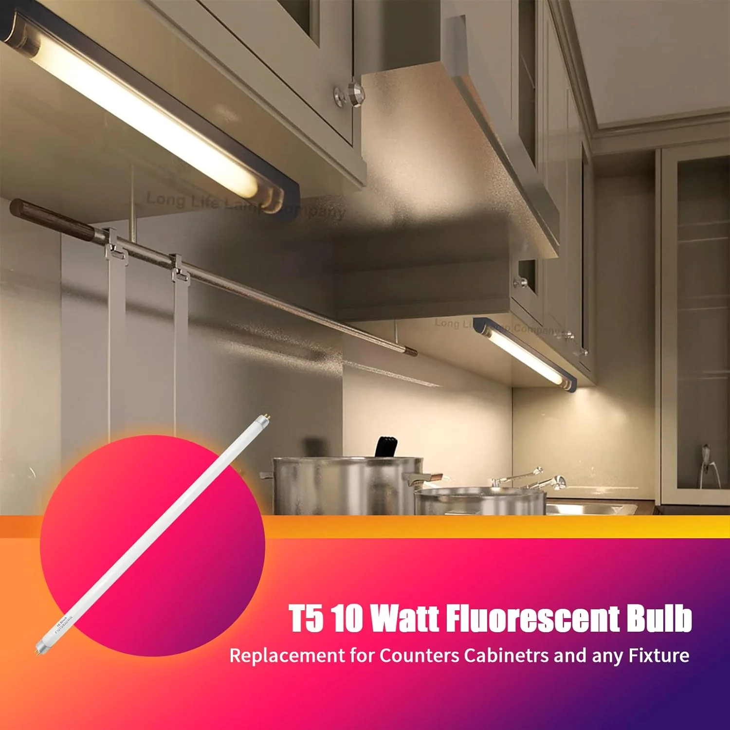 لامپ جایگزین 16 اینچی F10T5 برای لامپ فلورسنت 10 وات سفید گرم 3000K F10T5/830 برای روشنایی کابینت و کانتر (3 عدد)