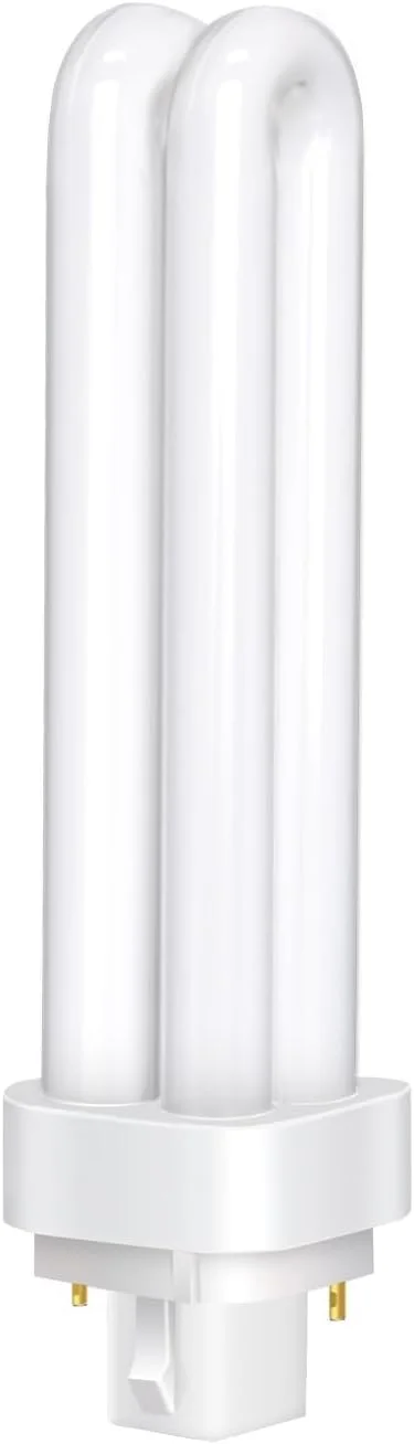 لامپ پی ال سی دوشاخه G24d-3، ۲۶ وات، نور سفید گرم ۲۷۰۰ کلوین، ۱۶۰۰ لومن، لامپ فلورسنت دو لوله 2U، با راندمان بالا و مصرف کم، مناسب برای آشپزخانه، اتاق غذاخوری، دفتر کار، بسته ۱ عددی