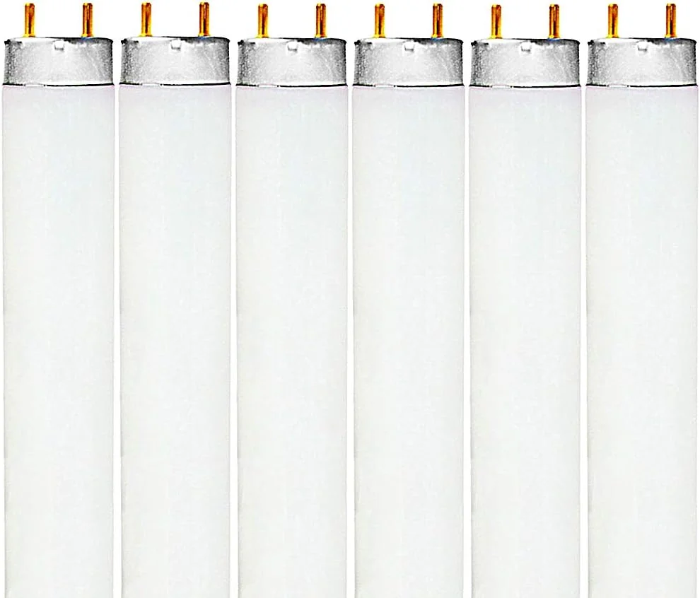 لامپ فلورسنت T8 مدل F32T8/741 با توان 32 وات و طول 48 اینچ، نور سفید سرد 4100K، شدت روشنایی 2850 لومن، پایه G13 دو پین متوسط، LR20732، بسته 6 عددی