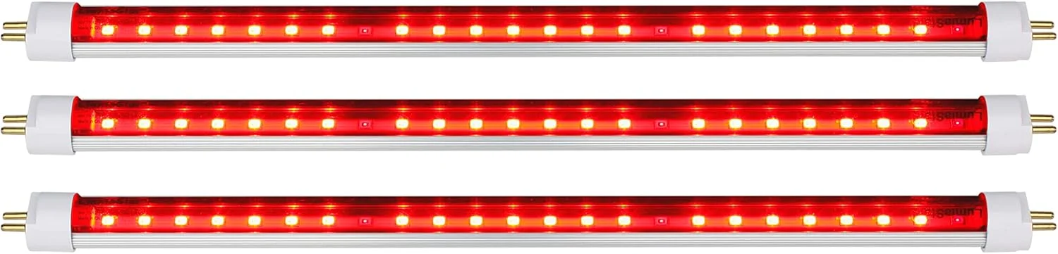 بسته 3 عددی لامپ LED T5 قرمز 8 واتی 12 اینچی جایگزین لامپ فلورسنت F15T5HO برای ارتقاء مستقیم دستگاه رومیزی صورت