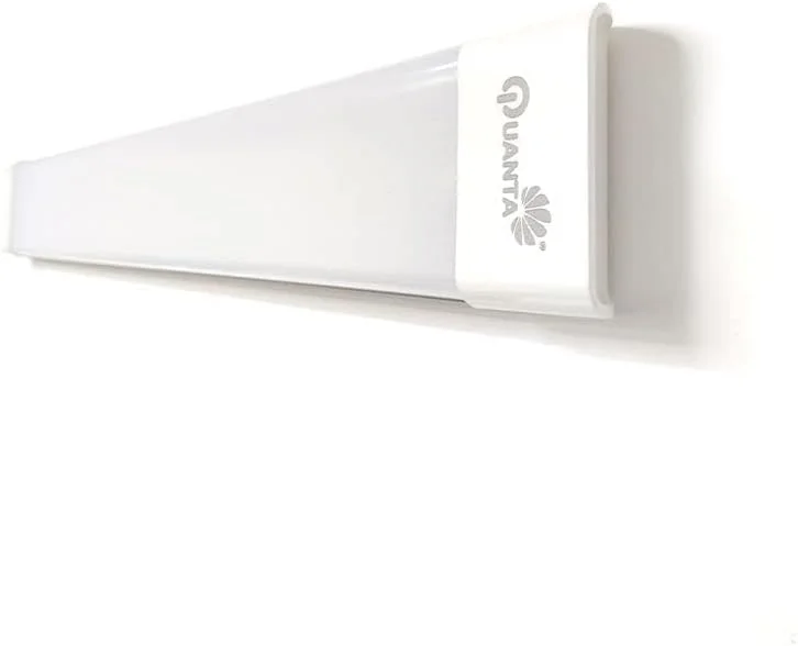 چراغ مهتابی LED کوانتا 80 وات 120 سانتی متری، نور روز 7000 کلوین، ابعاد 1200x75x25 میلی متر، مناسب برای روشنایی دیوار و سقف، طول عمر 30000 ساعت، روشنایی 5000 لومن، با پوشش پلاستیکی