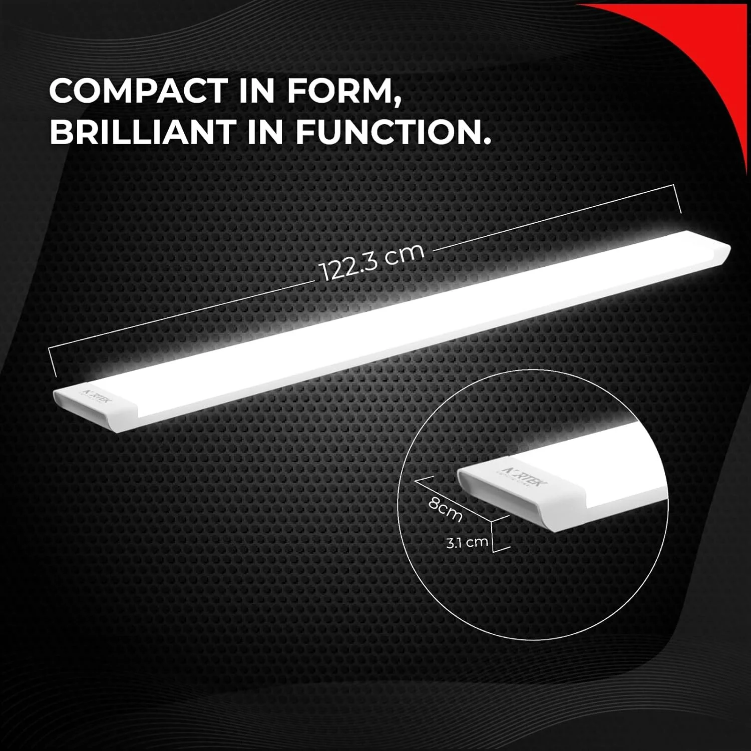 چراغ‌های ال ای دی لوله‌ای ۷۲ وات Nortek Essenza نور سفید خنک، ایده‌آل برای اتاق نشیمن، اتاق خواب، دفاتر، فضاهای تجاری و صنعتی، بسته 2 عددی