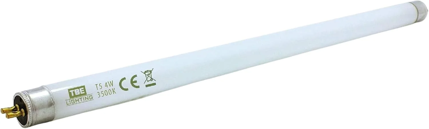 لامپ های فلورسنت T5 با توان 4 وات، طول 150 میلی متر - لامپ های CFL - پایه 2 پین G5 - لامپ های T5 با راندمان بالا، سفید یخی 3500K (بسته 4 عددی)