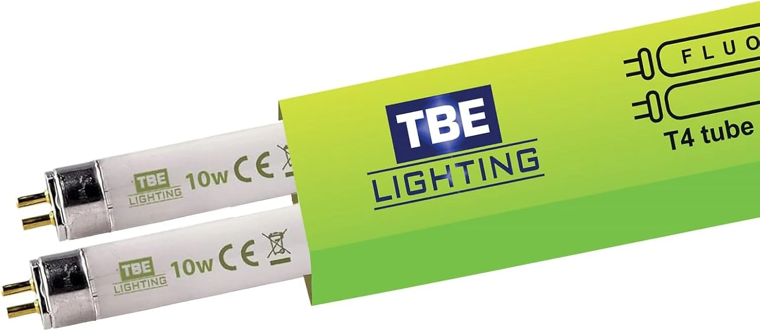لامپ فلورسنت T4 10 وات TBE Lighting 352 میلی متر - بسته 2 عددی لامپ CFL - پایه G5 2 پین - لامپ های T4 با راندمان بالا، سفید ملایم 3500K