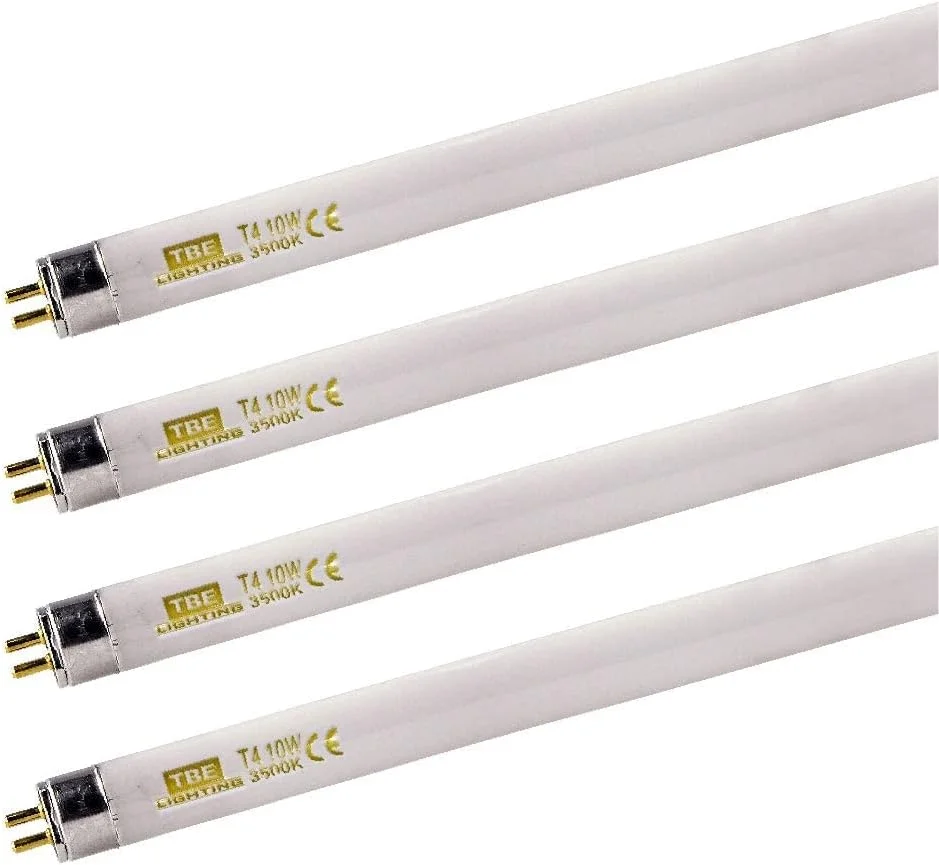 لامپ فلورسنت T4 10 وات TBE LIGHTING 352 میلی متر - بسته 4 عددی لامپ CFL - پایه G5 2 پین - لامپ های T4 با راندمان بالا، سفید ملایم 3500K