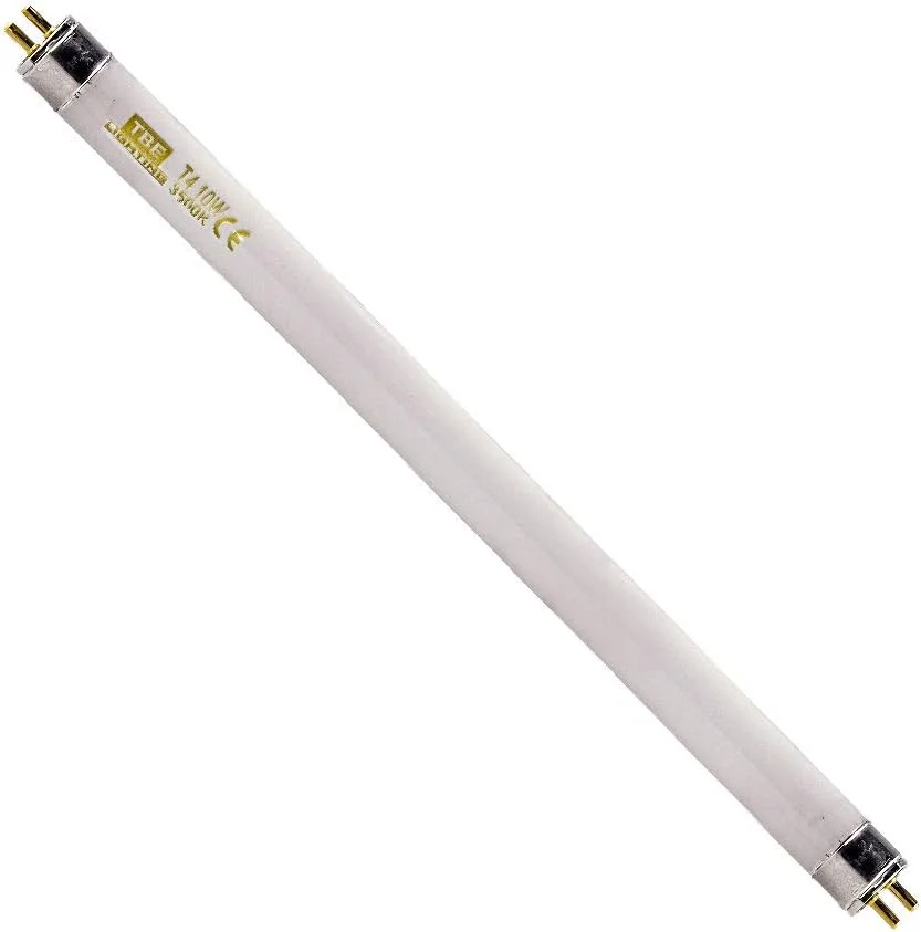 لامپ فلورسنت T4 10w TBE Lighting، طول 352 میلی‌متر - بسته‌ی 4 عددی لامپ CFL - اتصالات پایه‌ی 2 پین G5 - لامپ‌های T4 با بازدهی بالا، نور سفید روز 6500K