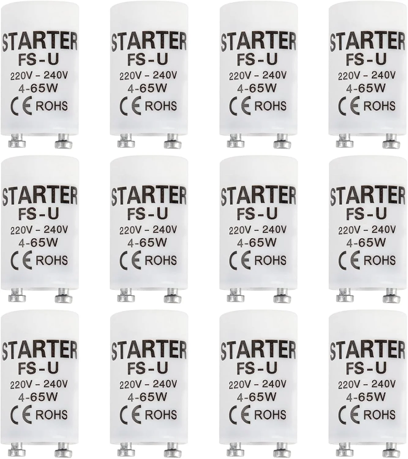 استارتر چراغ فلورسنت 12 عددی، استارتر 4-65 وات برای چراغ فلورسنت، اتصالات چراغ فلورسنت 220-240 ولت برای لامپ های فلورسنت استارتر چراغ فلورسنت 12 عددی، استارتر 4-65 وات برای چراغ فلورسنت، اتصالات چراغ فلورسنت 220-240 ولت برای لامپ های فلورسنت