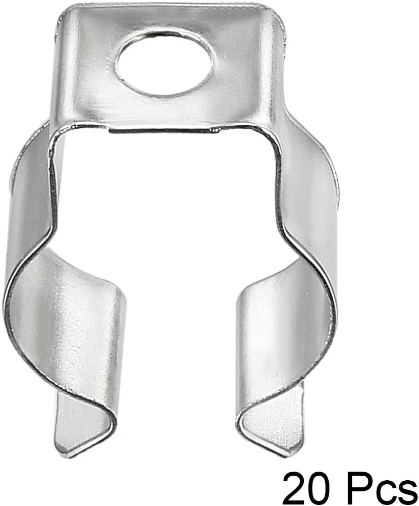 گیره نگهدارنده لامپ LED مدل T5، بست فلورسنت LED، لوازم جانبی نصب جایگزین، نگهدارنده لامپ فولاد منگنز با روکش نیکل برای جلوگیری از افتادگی، بسته 20 عددی گیره نگهدارنده لامپ LED مدل T5، بست فلورسنت LED، لوازم جانبی نصب جایگزین، نگهدارنده لامپ فولاد منگنز با روکش نیکل برای جلوگیری از افتادگی، بسته 20 عددی