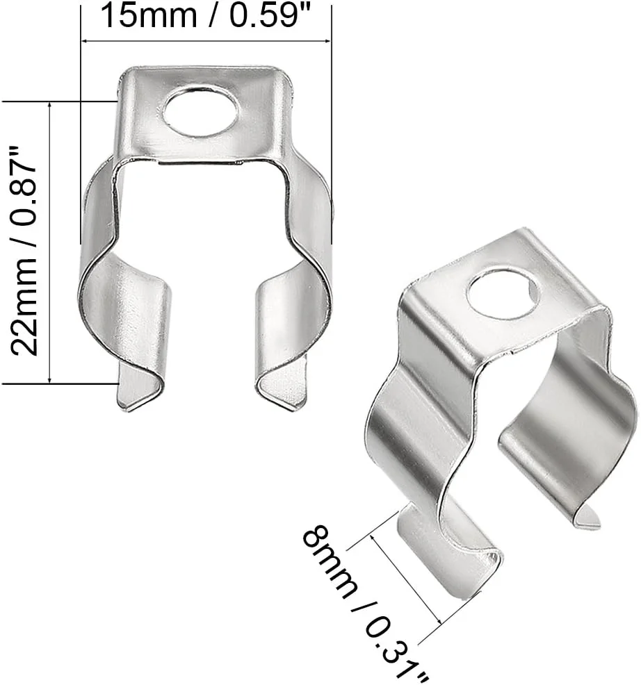 گیره نگهدارنده لامپ LED مدل T5، بست فلورسنت LED، لوازم جانبی نصب جایگزین، نگهدارنده لامپ فولاد منگنز با روکش نیکل برای جلوگیری از افتادگی، بسته 20 عددی گیره نگهدارنده لامپ LED مدل T5، بست فلورسنت LED، لوازم جانبی نصب جایگزین، نگهدارنده لامپ فولاد منگنز با روکش نیکل برای جلوگیری از افتادگی، بسته 20 عددی