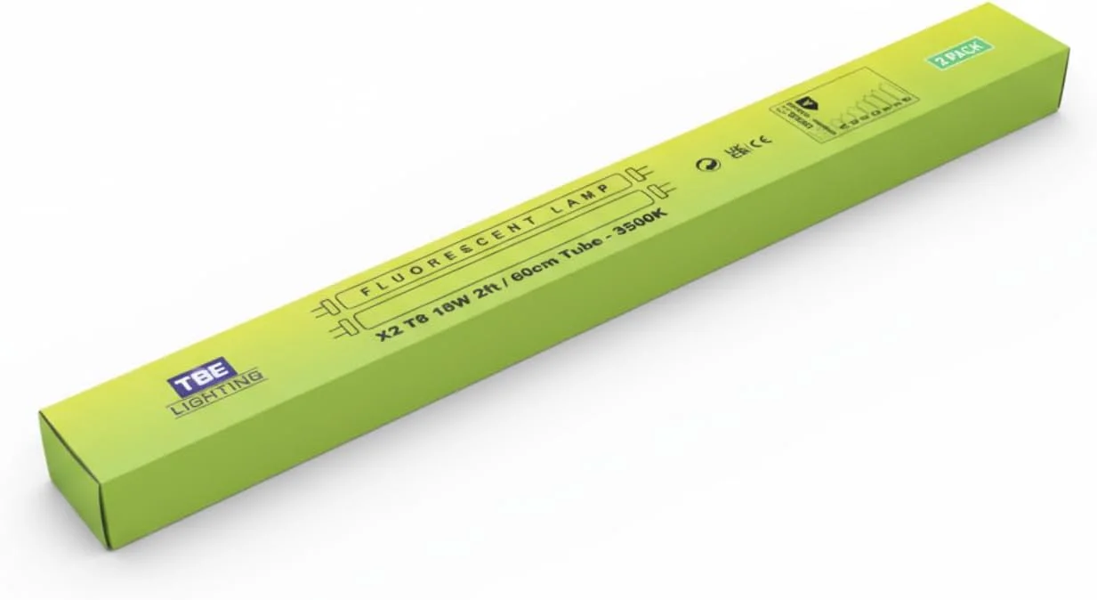 لامپ های فلورسنت T8 با توان 18 وات و طول 60 سانتی متر TBE Lighting - لامپ های CFL - پایه های G13 2 پین - لامپ های T8 با راندمان بالا، سفید ملایم 3500K (بسته 2 عددی) لامپ های فلورسنت T8 با توان 18 وات و طول 60 سانتی متر TBE Lighting - لامپ های CFL - پایه های G13 2 پین - لامپ های T8 با راندمان بالا، سفید ملایم 3500K (بسته 2 عددی)
