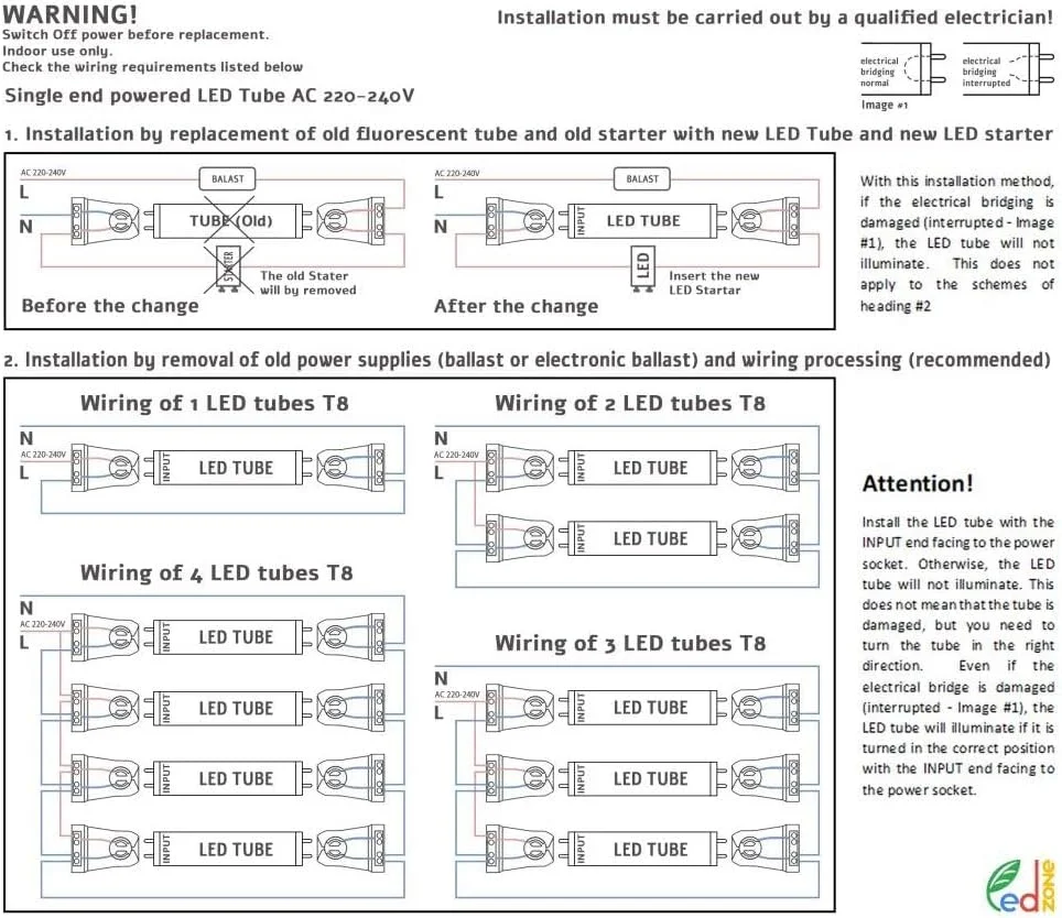 مجموعه 5 عددی لامپ ال ای دی 60 سانتی متری سفید طبیعی (4000 کلوین)، 850 لومن، T8، G13-9W (جایگزین 18 وات)، شامل استارتر، لامپ ال ای دی فلورسنت نئون مجموعه 5 عددی لامپ ال ای دی 60 سانتی متری سفید طبیعی (4000 کلوین)، 850 لومن، T8، G13-9W (جایگزین 18 وات)، شامل استارتر، لامپ ال ای دی فلورسنت نئون