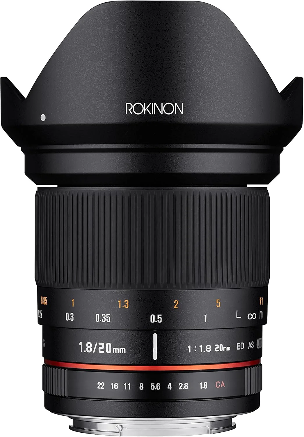 لنز زاویه باز 20mm f/1.8 AS ED UMC Rokinon با تراشه AE داخلی برای نیکون