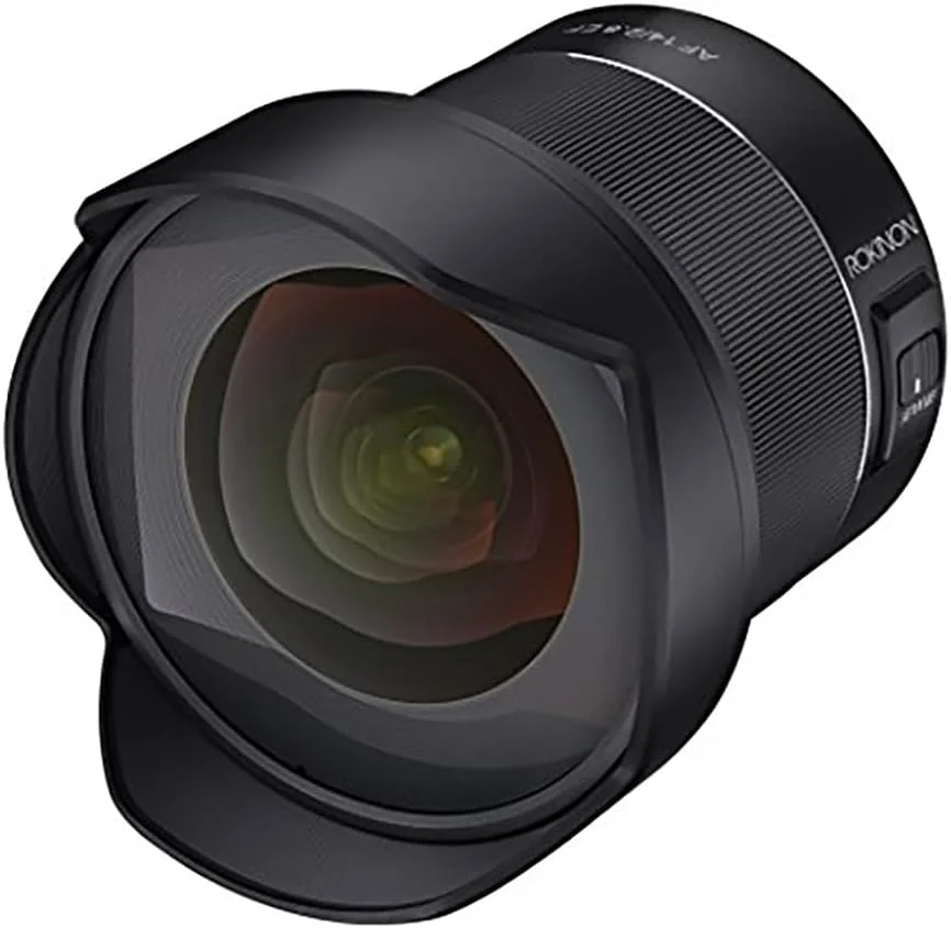 لنز زاویه باز 14 میلی‌متری Rokinon AF F2.8 با فوکوس خودکار و مقاوم در برابر شرایط جوی برای Canon EF، مشکی (IO14AF-C)