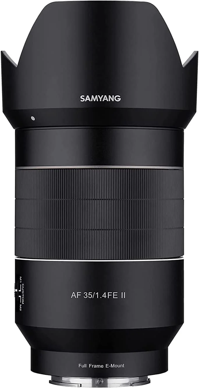 لنز 35mm F1.4 AF سری II سام یانگ با زاویه دید عریض و فوکوس خودکار فول فریم برای Sony E (SYIO35SE2-E)، سایز واحد