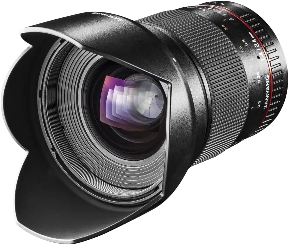 لنز 24 میلی‌متری با دیافراگم F1.4 با فوکوس دستی سم یانگ برای دوربین‌های کانن
