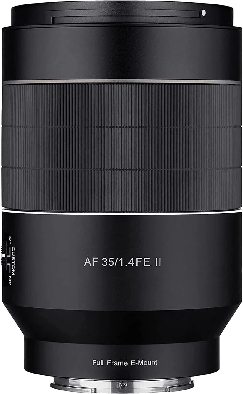 لنز 35mm F1.4 AF سری II سام یانگ با زاویه دید عریض و فوکوس خودکار فول فریم برای Sony E (SYIO35SE2-E)، سایز واحد