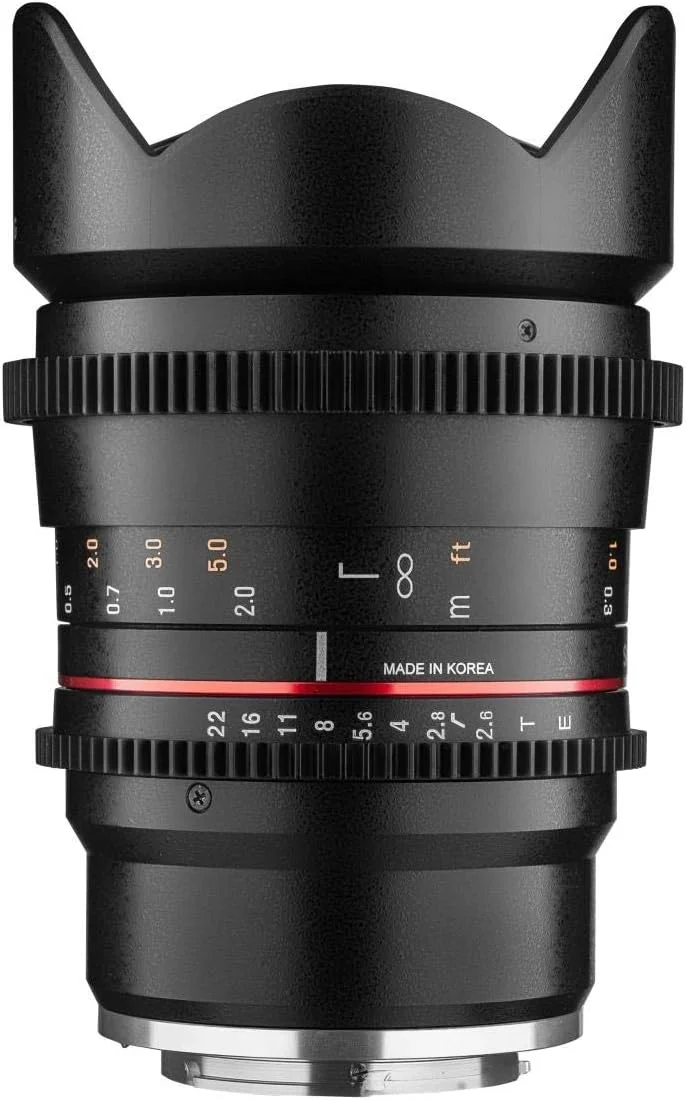 لنز ویدیویی 16 میلی‌متری Samyang با دیافراگم T2.6 و فوکوس دستی VDSLR برای Sony FE - مشکی