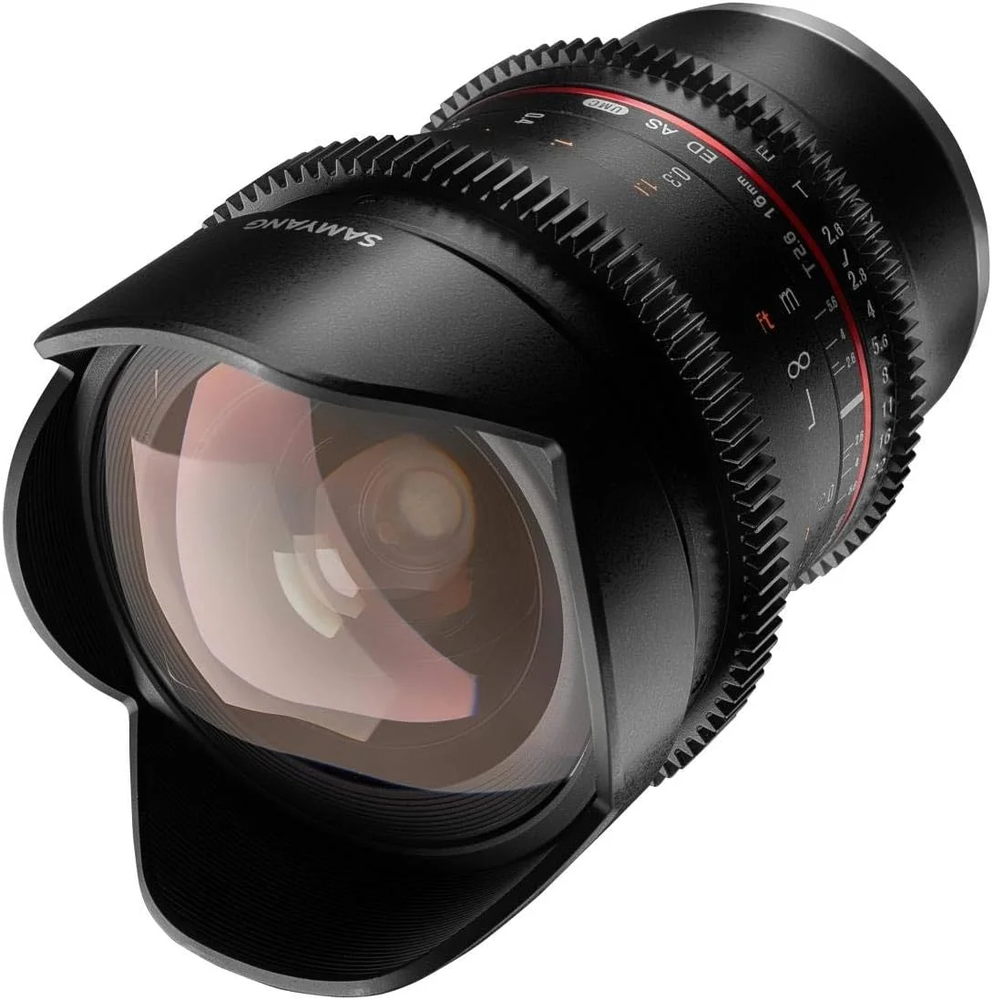 لنز ویدیویی 16 میلیمتری Samyang با دیافراگم T2.6 و فوکوس دستی VDSLR برای Sony FE - مشکی لنز ویدیویی 16 میلیمتری Samyang با دیافراگم T2.6 و فوکوس دستی VDSLR برای Sony FE - مشکی