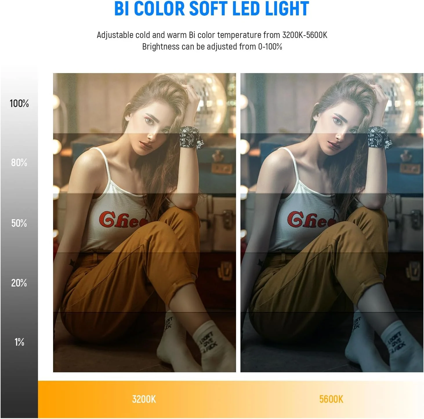 نور پنلی ال ای دی 13 اینچی نیور با سه پایه، نور اصلی دو رنگ قابل تنظیم 3200-5600K، CRI97+ برای استریم، عکاسی، پادکست و ضبط، 2400 لوکس/0.5 متر، باتری 8000 میلی آمپر ساعت، NL