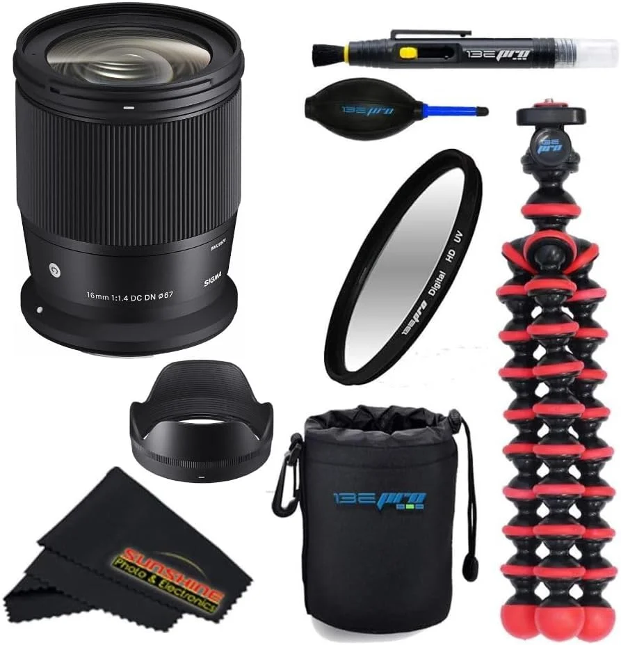 لنز سیگما 16mm f1.4 DC DN Contemporary برای کانن RF به همراه بسته پایه عکس آفتابی - 4 سال 