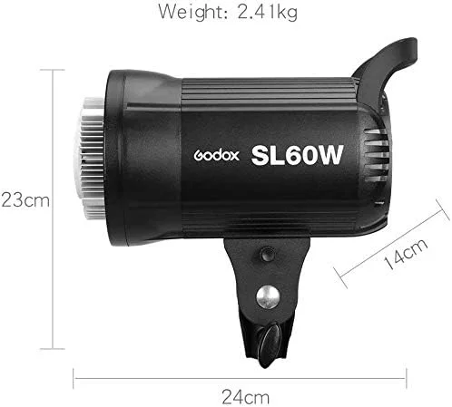 نور ویدئویی ال ای دی 60 وات گودکس SL-60W (دو عدد) + سافت باکس 60 در 90 سانتی متری Ambitful، پایه نور، لانه زنبوری، با کنترل از راه دور، مناسب برای استودیوهای فیلم و عکس، کیت گودکس 2x SL-60W+60X90 سافت باکس