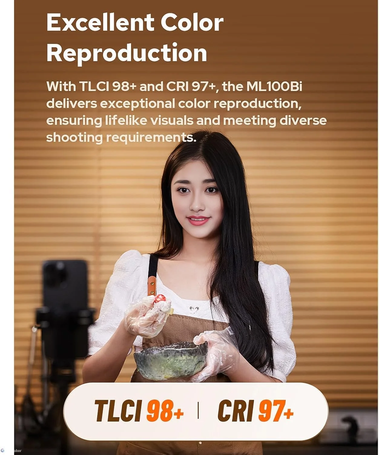 کیت نور ویدئویی ال ای دی قابل حمل گودکس ML100Bi Kit2 با نگهدارنده باتری V-Mount، دو رنگ 2800-6500K COB، پشتیبانی از باتری DC/V-Mount/پاوربانک USB-C، نور مداوم TLCI97 CRI98 برای فیلمبرداری