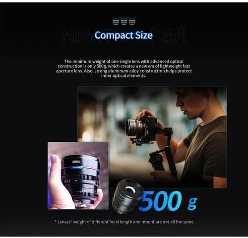 لنز سینمایی 55mm T1.2 S35 نایت واکر سیروئی (Leica L، مشکی)