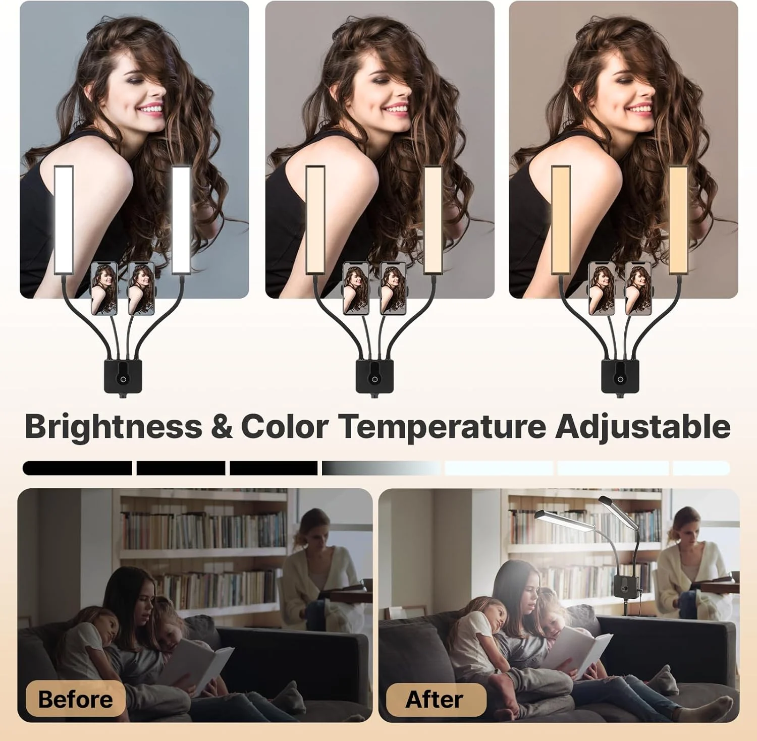 نور ویدئویی ال ای دی ULANZI، نور ویدئویی ال ای دی 45 واتی با دو بازوی قابل تنظیم، 3200-5600K به همراه 2 نگهدارنده تلفن، پایه سه پایه قابل تنظیم، مناسب برای آرایش، مانیکور، تاتو، پخش زنده نور ویدئویی ال ای دی ULANZI، نور ویدئویی ال ای دی 45 واتی با دو بازوی قابل تنظیم، 3200-5600K به همراه 2 نگهدارنده تلفن، پایه سه پایه قابل تنظیم، مناسب برای آرایش، مانیکور، تاتو، پخش زنده