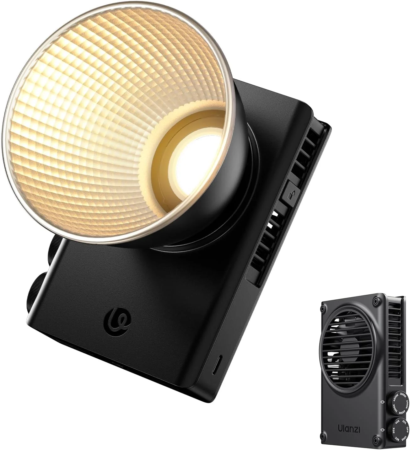 نور COB اولانزی C01 100W - دارای PD 3.0، نور ویدئویی LED 2700K-6500K، 14500Lx، CRI 96+، کنترل دکمه ای، جمع و جور و سبک (343 گرم)، شارژ سریع Type-C، برای نورهای پرتره/استودیو، مانت مینی بوونز