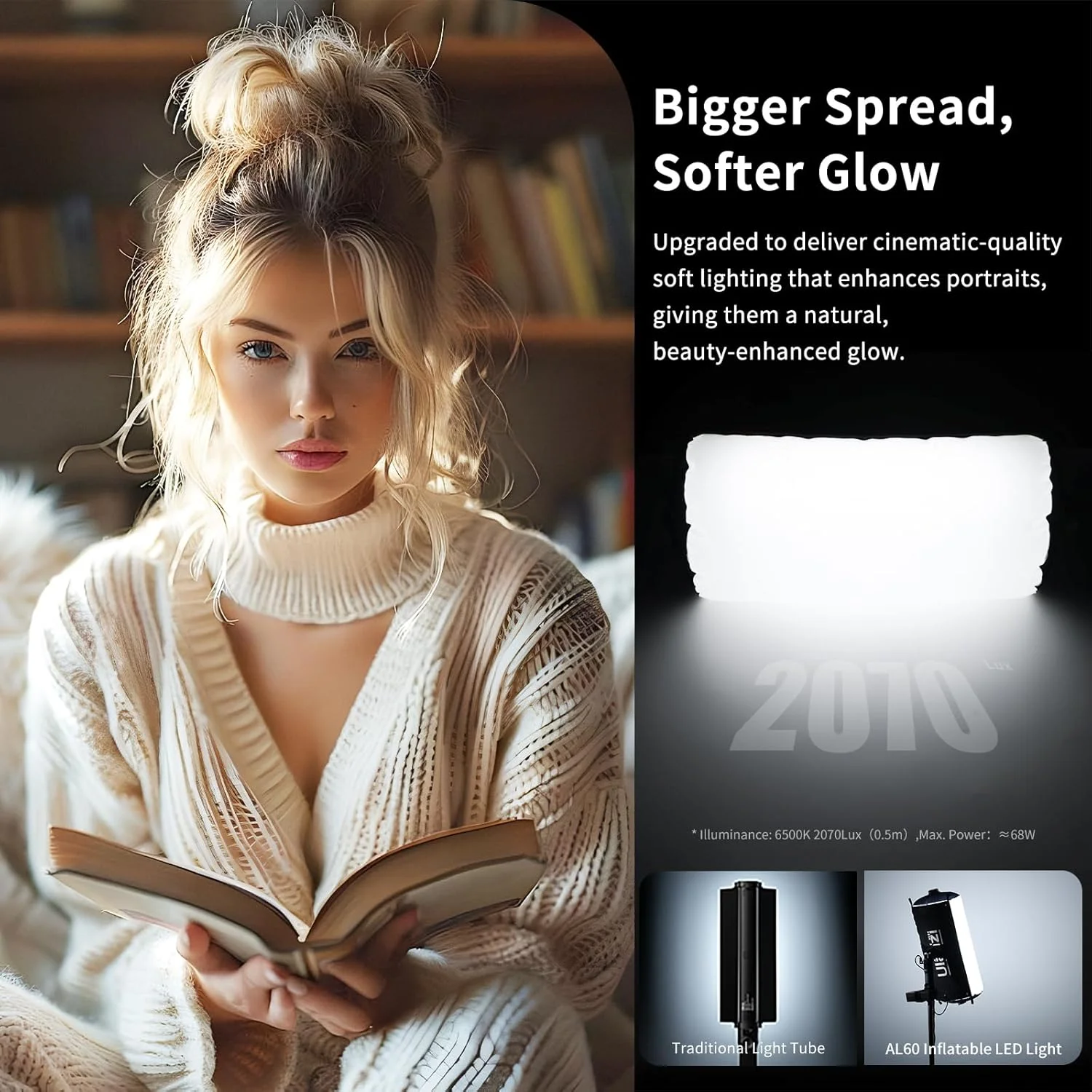 نور تیوب بادی Ulanzi AL60 - نور LED ویدئویی دو رنگ قابل حمل با جعبه نرم برای عکاسی/فیلمبرداری/پخش زنده/یوتیوب (60 وات) نور تیوب بادی Ulanzi AL60 - نور LED ویدئویی دو رنگ قابل حمل با جعبه نرم برای عکاسی/فیلمبرداری/پخش زنده/یوتیوب (60 وات)