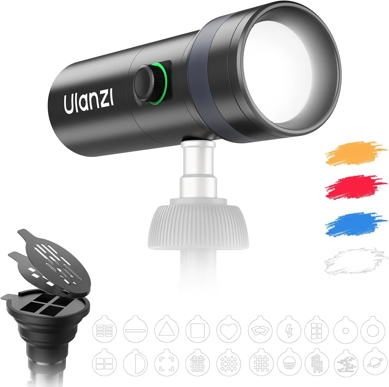 نور ویدئویی RGB مدل ULANZI LM01، چراغ قوه عکاسی قابل شارژ 7500 میلی آمپر ساعتی با 20 فیلتر، حداکثر زمان کارکرد 3 ساعت، خروجی 1200 لوکس برای عروسی، ویدیوهای TikTok، تولید محتوا