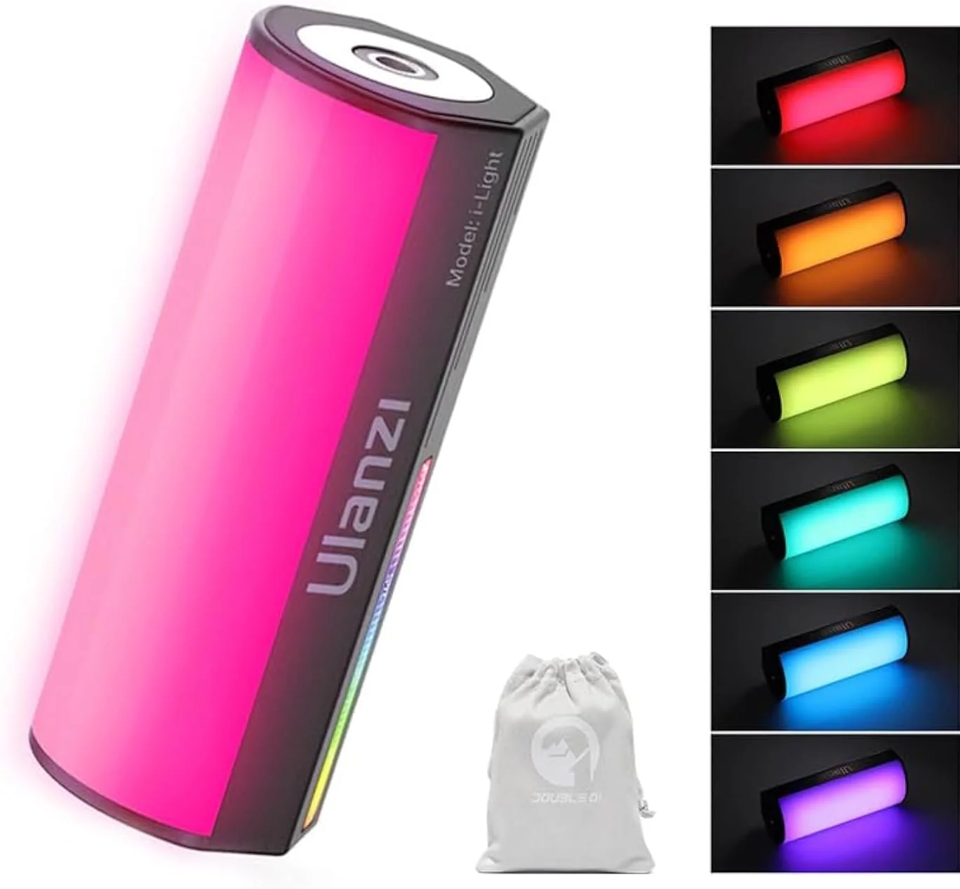 نور لوله ای ال ای دی آر جی بی مغناطیسی فشرده Ulanzi i-Light برای فیلمبرداری و عکاسی، مینی استیک دستی ال سی دی | جذب مغناطیسی، مانت 1/4 اینچی | 2500-9000K، 20 FX | 2000mAh زمان کارکرد 90 دقیقه (1 عدد)