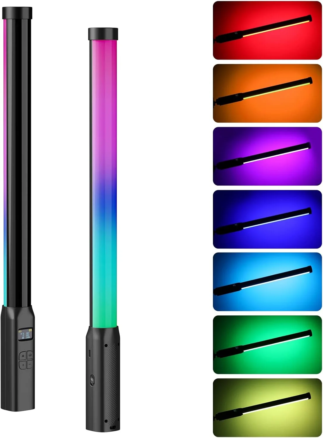 چراغ LED دستی ULANZI VL119، چراغ ویدئویی RGB 360 درجه برای عکاسی، چراغ لوله ای قابل شارژ 2600mAh برای فیلمبرداری، چراغ دوربین با قابلیت تنظیم نور 2500-9000K با LCD