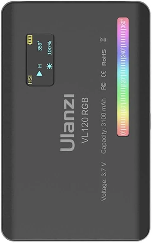 نور ال ای دی RGB مدل ULANZI VL120 - چراغ ال ای دی حرفه ای RGB 120 با قابلیت تغییر رنگ و تنظیم رنگ نور نور ال ای دی RGB مدل ULANZI VL120 - چراغ ال ای دی حرفه ای RGB 120 با قابلیت تغییر رنگ و تنظیم رنگ نور