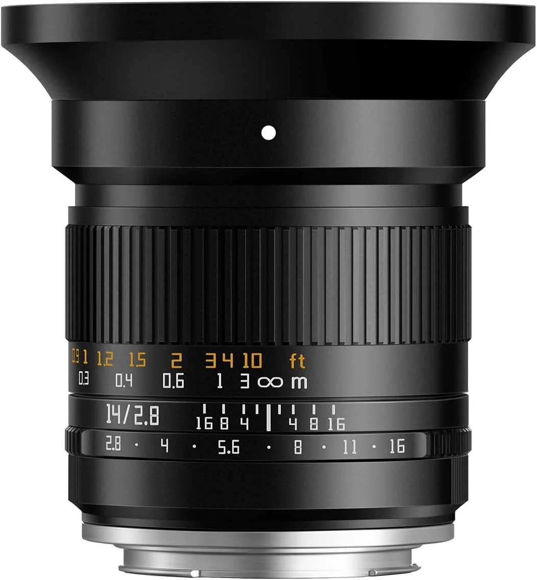 لنز TTARTISAN 14mm f2.8 برای مانت E، لنز اولترا واید 14mm f/2.8 ASPH برای فول فریم MF Prime لنز A7II A7III A7IV A7RII A7RIII A7RIV A7RV A7S A7SII A7SIII A7C A9 A9II A1 A6100 A6400 A6700