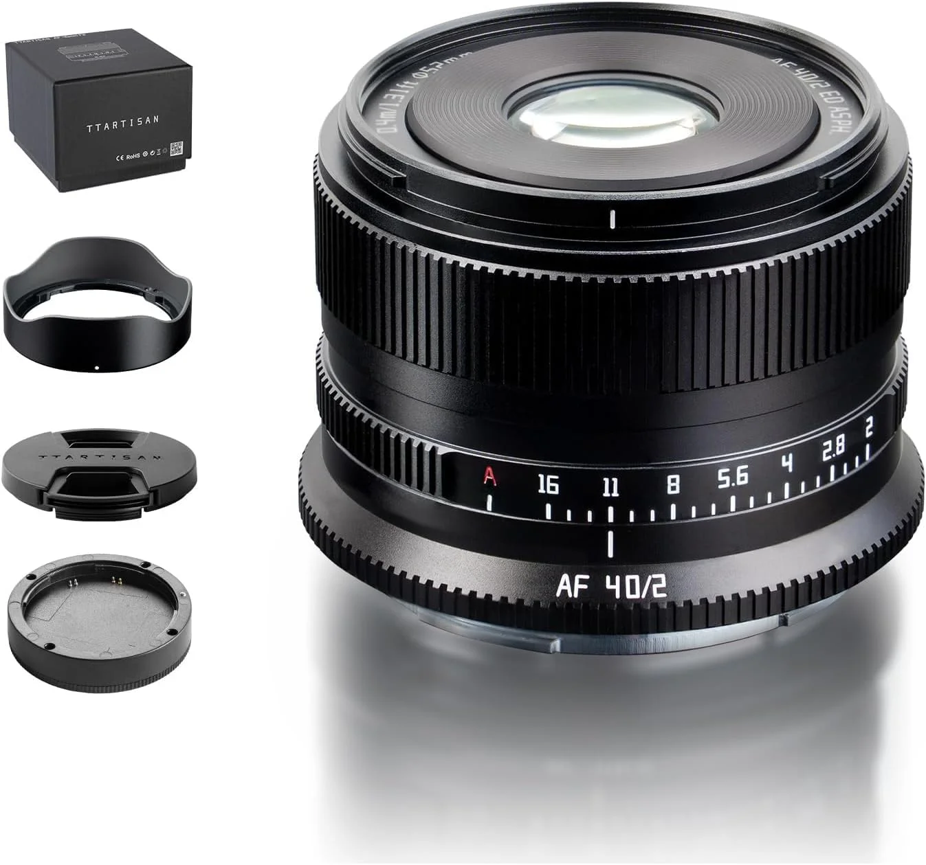 لنز TTARTISAN 40mm f2 برای مانت Z، لنزهای پرایم فول فریم AF 40mm f/2 سازگار با نیکون Z-Mount Z50 Z50II ZFC Z30 Z5 Z6 Z7 Z6II Z6III Z7II Z9 Z8 ZF