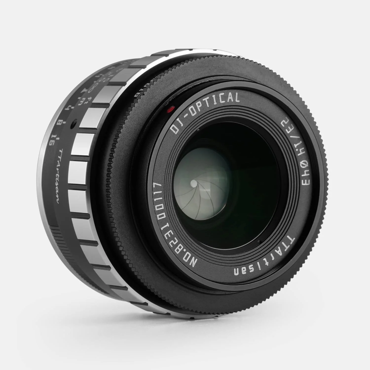 لنز پرایم 23mm F1.4 APS-C با فوکوس دستی تی‌تی‌آرتیسان برای دوربین‌های Sony E-Mount، مشکی و نقره‌ای