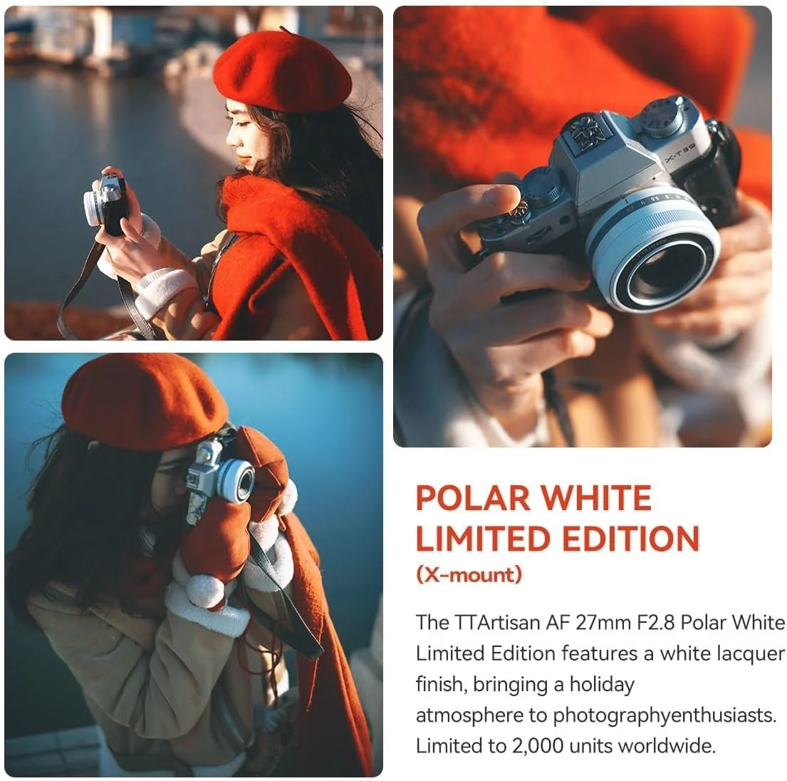 لنز فریم APS-C تی‌تی‌آرتیسان AF 27mm F2.8، لنز پنکیکی فوق‌العاده جمع‌وجور برای دوربین‌های فوجی X مانت، مناسب برای Fujifilm XS10 X-E4 X-T10 X-T20 X-T3 X-T4 X-T100 X-T200 X-T30 X-Pro1 X-Pro2 X-Pro3 X-E1 - سفید