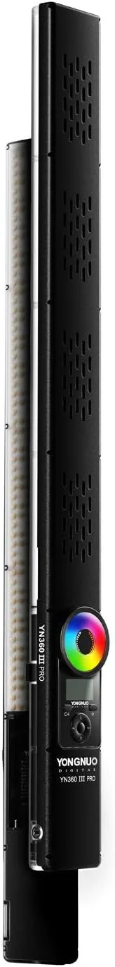 نور ویدئویی LED مدل YONGNUO YN360III PRO، نور یخی با کنترل از راه دور 2.4G، لمسی، RGB تمام رنگی CRI 95+، پشتیبانی از برنامه، دمای رنگ 5600K
