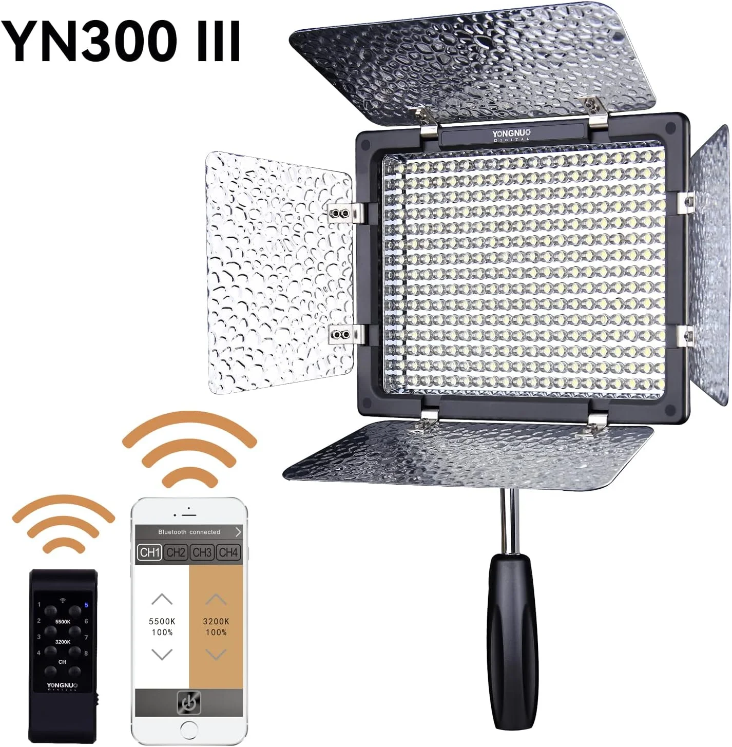 نور ویدئویی LED مدل YONGNUO YN300 III با دمای رنگ 5600K و روشنایی قابل تنظیم برای دوربین های Canon Nikon Pentax Olympus Samsung نور ویدئویی LED مدل YONGNUO YN300 III با دمای رنگ 5600K و روشنایی قابل تنظیم برای دوربین های Canon Nikon Pentax Olympus Samsung