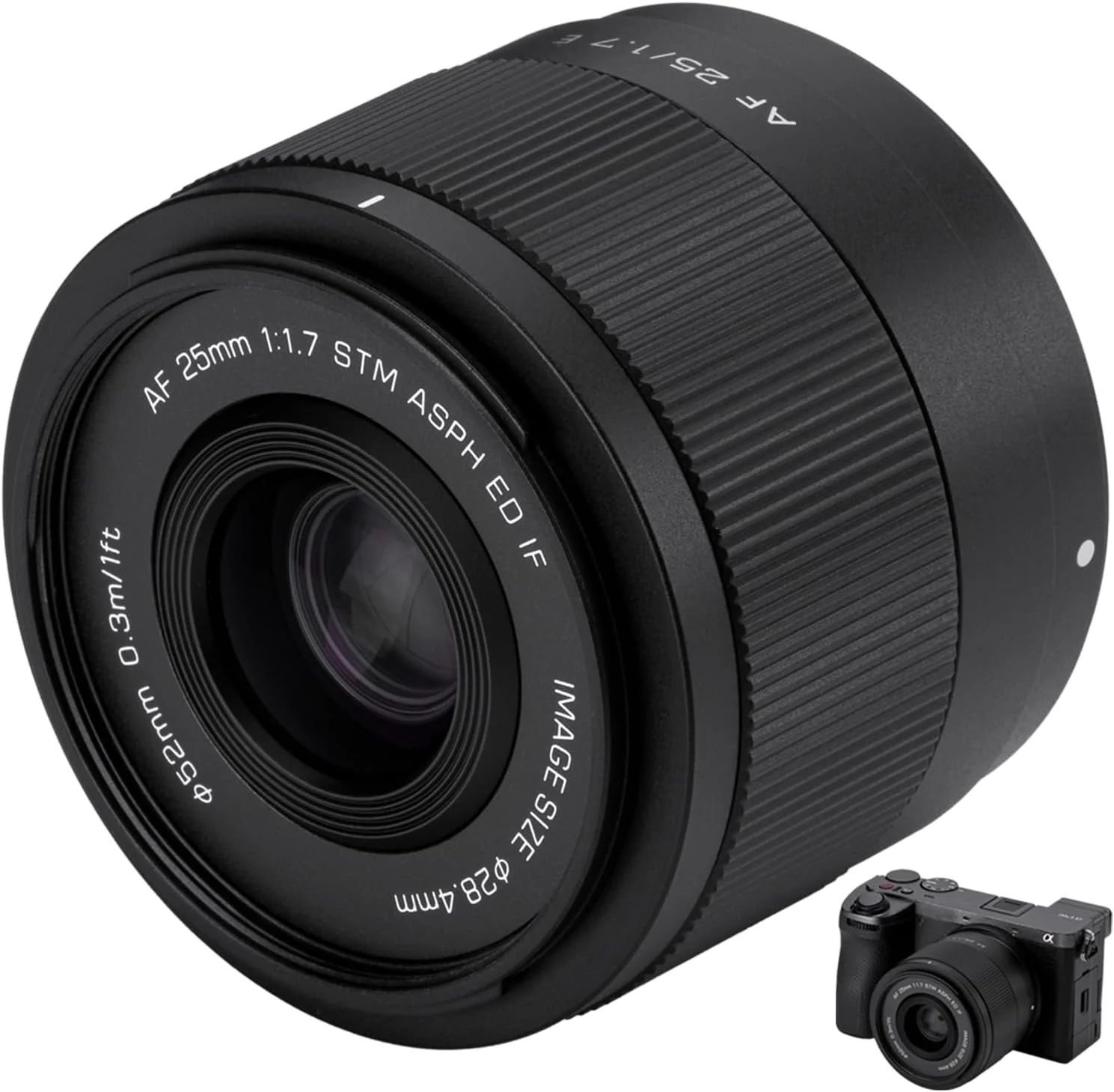 لنز ویلتراکس 25mm F1.7 FE APS-C برای دوربین های E-Mount، لنز پرایم 25 f/1.7 E-Mount با دیافراگم بزرگ STM برای سونی ZV-E10 FX30 FX3 A7C A7RII A7SIII A7III A7RIII A7IV A7RIV A7RV A9 ZVE1 a6600 0 A67 00 EU