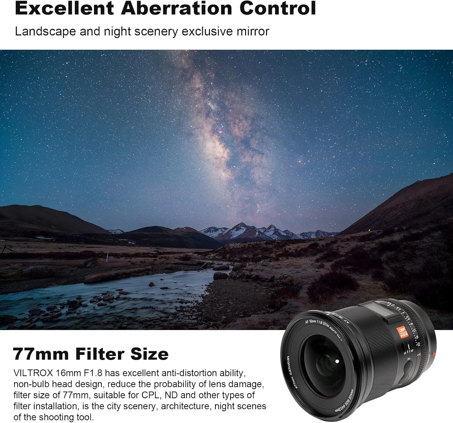 لنز پرایم 16 میلیمتری Viltrox با دیافراگم بزرگ f1.8 و فوکوس خودکار برای مانت Sony E، زاویه دید عریض، بدنه فلزی، پوشش نانو AR، سازگار با Sony a7 a7C a7III a7RIII a7RIV a7RV a9 a6100 لنز پرایم 16 میلیمتری Viltrox با دیافراگم بزرگ f1.8 و فوکوس خودکار برای مانت Sony E، زاویه دید عریض، بدنه فلزی، پوشش نانو AR، سازگار با Sony a7 a7C a7III a7RIII a7RIV a7RV a9 a6100