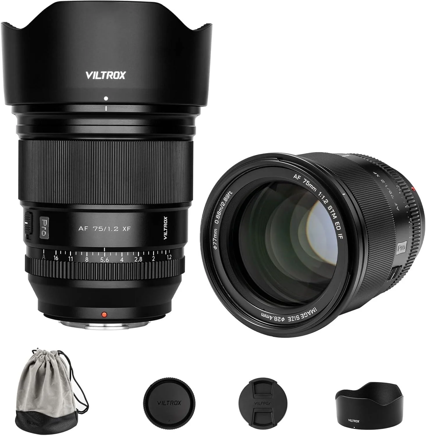 لنز ۷۵ میلی‌متری VILTROX با دیافراگم باز f/1.2 و مانت X، سازگار با دوربین‌های فوجی X-T5 X-H2S X-T30 II X-T4 X-A7 X-E3 X-E4 X-H1X-Pro2 X-T4 X-T10 X-T20