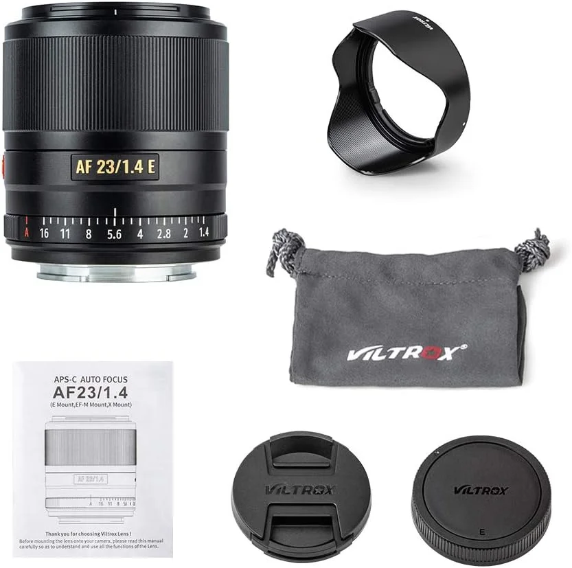 لنز پرایم 23mm F1.4 ویلتراکس AF23/1.4E با دیافراگم بزرگ، فوکوس خودکار/دستی، سازگار با دوربین های APS-C سونی E-mount مدل A6000 A6300 A6600