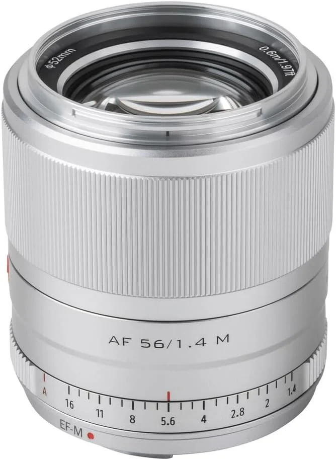 لنز پرایم 56mm F1.4 Stm با فوکوس خودکار Viltrox، مناسب برای عکاسی پرتره و سازگار با دوربین‌های Canon Eos M-Mount مدل‌های M10 M100 M200 M3 M5 M50 M6 M6Ⅱ