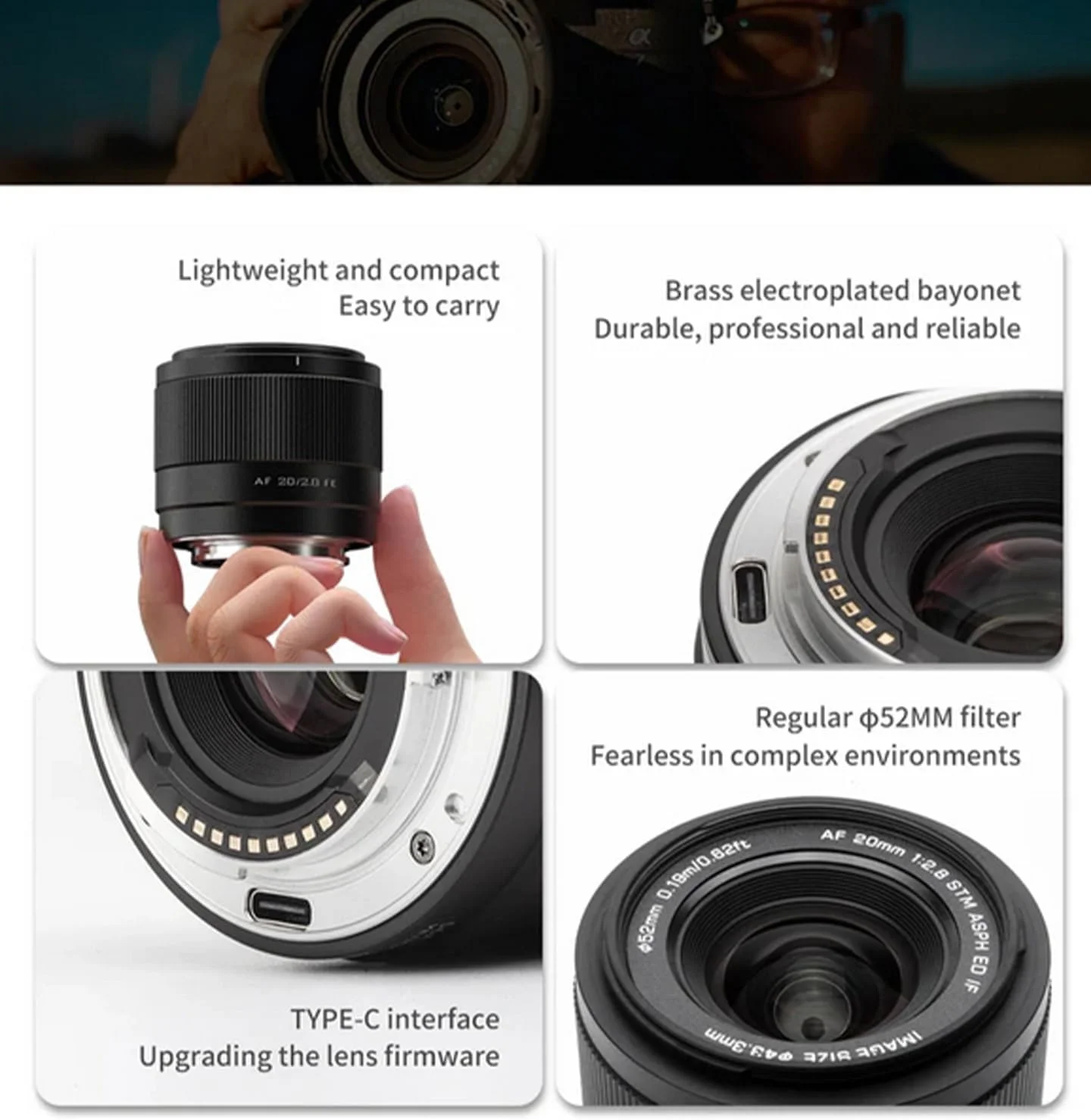 لنز ویلتراکس 20mm f/2.8 Z برای نیکون، لنز 20mm F2.8 با مانت Z فول فریم، لنز پرایم واید انگل با فوکوس خودکار برای دوربین های نیکون Z مدل های Z5, Z6, Z7, Z8, Z9, Z30, Z50 و ZFC لنز ویلتراکس 20mm f/2.8 Z برای نیکون، لنز 20mm F2.8 با مانت Z فول فریم، لنز پرایم واید انگل با فوکوس خودکار برای دوربین های نیکون Z مدل های Z5, Z6, Z7, Z8, Z9, Z30, Z50 و ZFC